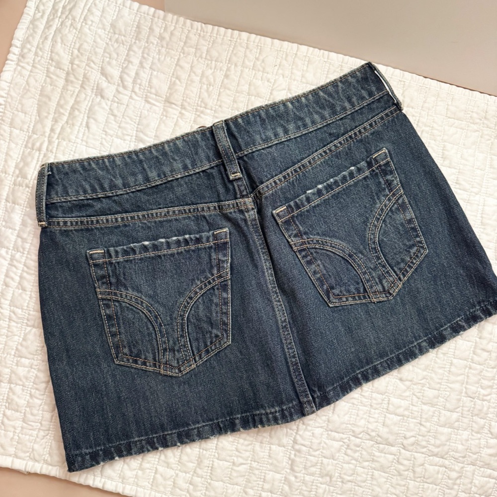 Hollister Low-Rise Lace-Up Denim Mini Skort - Picture 7 of 10